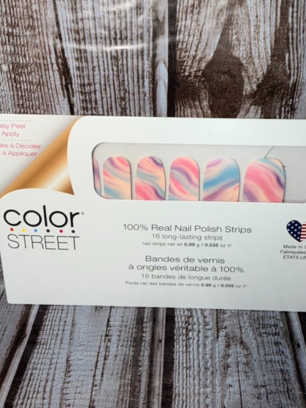 Cotton Candy Swirl Color Street Nail Polish Strips Pastel
